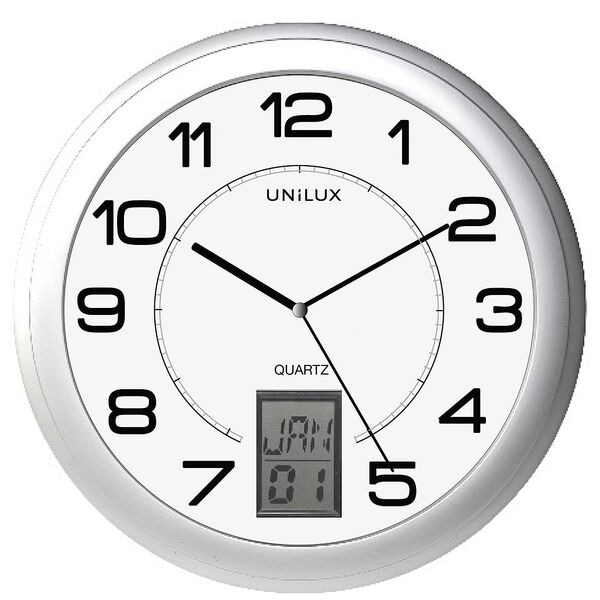 unilux Wanduhr »Instinct« ⌀ 30,5 cm grau Image