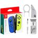 Pre-Owned Joy-Con (L/R) Wireless Controllers for Nintendo Switch - Blue/Neon Yellow With Cleaning Electric kit Bolt Axtion Bundle (Refurbished: Like New)