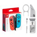 Joy-Con (L/R) Wireless Controllers for Nintendo Switch - Neon Red/Neon Blue With Cleaning Electric kit Bolt Axtion Bundle Like New