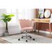 Velvet Swivel Shell Chair, Adjustable Lift Home Office Task Chair with Wheels, Modern Desk Chairs for Living Room/Bed Room