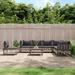 vidaXL 6 Piece Patio Lounge Set with Cushions Anthracite Poly Rattan