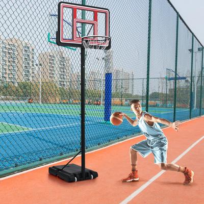 Portable 4.76-10ft Height Adjustable Waterproof Basketball Hoop Basketball System with LED Basketball Hoop Colorful Lights