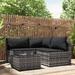 vidaXL Patio Corner Sofa with Cushions Black/Brown/Gray Poly Rattan