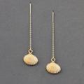 Lucky Brand Shell Threader Earring - Women's Ladies Accessories Jewelry Earrings in Gold