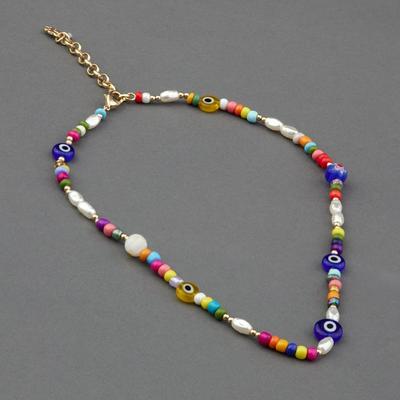 Lucky Brand Summer Camp Beaded Collar Necklace - Women's Ladies Accessories Jewelry Necklace Pendants in Gold