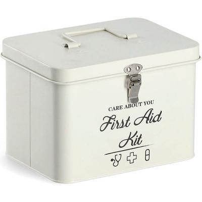 Aufbewahrungsbox ZELLER PRESENT "Medizinbox", weiß, B:16cm H:15,5cm T:22,5cm, Metall, Aufbewahrungsboxen, Metall Image