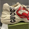 Gucci Shoes | Gucci White Rhyton Leather Sneakers Gucci Rhyton Red Mouth Lips Tongue Shoes | Color: Red/White | Size: 11