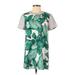C/MEO Collective Casual Dress - Shift Crew Neck Short sleeves: Green Color Block Dresses - Women's Size X-Small