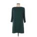 Leith Casual Dress - Shift Crew Neck 3/4 sleeves: Green Print Dresses - Women's Size Small