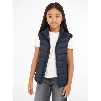 Daunenweste TOMMY HILFIGER "U ESSENTIAL LIGHT VEST" Gr. 14 (164), blau (dunkelblau) Jungen Westen Kinder Kids Junior MiniMe,für