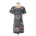 Hollister Casual Dress - Mini: Blue Aztec or Tribal Print Dresses - Women's Size Small