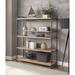 Williston Forge Hankey 65.5" H Etagere Bookcase in Oak & Sandy Black Metal in Brown/Gray | 65.5 H x 47.6 W x 16.4 D in | Wayfair