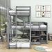 Hayk Twin Over L-Shaped Bunk Beds w/ Shelves by Harriet Bee in Gray | 74 H x 78 W x 77 D in | Wayfair B474E4ECEA66447FB7D007C98CCDBC69