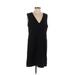 Gap Casual Dress - Shift Plunge Sleeveless: Black Print Dresses - Women's Size Small