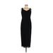 R&M Richards Cocktail Dress - Midi: Black Solid Dresses - Women's Size 6 Petite