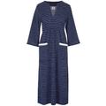 Women's Blue Victoria Towelling Beach, Changing Robe Navy/White Medium Bridie & Bert Ltd