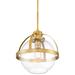 Savoy House Essentials Pendleton 14" Wide Warm Brass 1-Light Pendant