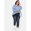 Stretch-Jeans SHEEGO "Große Größen", Damen, Gr. 20, Kurzgrößen, blau (dunkelblau denim), Obermaterial: 98% Baumwolle, 2% Elasthan, unifarben, casual, lang, Jeans, »Die Gerade« mit Used-Effekten
