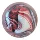 30cm Round Tempered Glass Chopping Board - Red & White Mix Marble Ball
