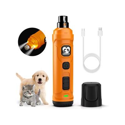 Casfuy 2 LED Light Cat & Dog Nail Grinder, Orange
