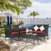 Costway 4PCS Patio Rattan Furniture Set Cushioned Sofa Coffee Table - See Details