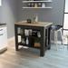 Rockaway Kitchen Island with 3-Tier Storage Rack, Rustic Modern Furniture with Wooden Tabletop, Kitchen