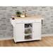 Homestyles Kitchen Cart with Natural Wood Top Rolling Mobile Kitchen Island with Storage and Towel Rack 47 Inch
