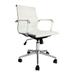 Black Designer Mid Back Office Chair: Ribbed PU Leather, Swivel Tilt, Conference Room, Desk Task Chair