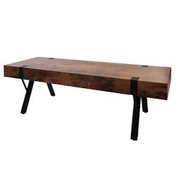 Mendler TV-Rack HWC-L54, Fernsehtisch Lowboard TV-Tisch, Metall 42x120x40cm ~ dunkle Wildeiche