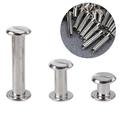 60pcs Silver Round Flat Head Stud Screw Kit Assorted Screw Posts Metal Accessories for Bookbinding