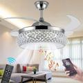 EAYSG 42 Ceiling Fan with Light Remote Control 4 ABS Blades 3 Color Change Bluetooth Speaker 6 Wind Speed Timing Reverse Airflow