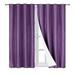 100% Full Room Darkening Adam Blackout Faux Silk Window Curtain 2 Panels Grommets For Bedroom Living Room 37 inch X 84 inch Plum Color