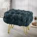 Home Soft Things Ottoman - Faux Fur Pouf Stool - Stargazer - 27x20x20