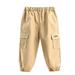 Fall Savings Clearance 2023! TUOBARR Toddler Boy Pants Baby Boy Pants Boys Casual Trousers Cargo Pants Fashion Solid Color Length Pants Elastic Cuffs Pants Khaki 3-4 Years