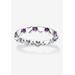 Women's Simulated Birthstone Heart Eternity Ring by PalmBeach Jewelry in February (Size 5)