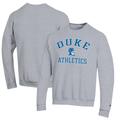 Men's Champion Gray Duke Blue Devils Arch Logo Athletics Pullover Sweatshirt