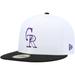 Men's New Era White/Black Colorado Rockies Optic 59FIFTY Fitted Hat