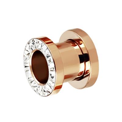 Dehnschnecke ADELIA´S "Piercing Ohrpiercing", Damen, rosa (rosegold), Chirurgiestahl, modisch, Piercings, Flesh Tunnel PVD Rosè Gold beschichtet