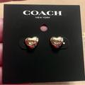 Coach Jewelry | Coach Signature Rainbow Heart Stud Earrings | Color: Gold | Size: Measures: 1/4" (L) X 1/4" (W)