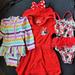 Disney Swim | 3 Piece Lot 12 Month Baby Girl Swimwear 1 Piece Cover Up Rashguard Minnie Mouse | Color: Purple/Red | Size: 12mb