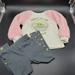 Disney Matching Sets | Mandalorian 2 Pc Kids Set 3t Baby Yoda Outfit Sweater Pants Disney Clothing | Color: Gray/Pink | Size: 3tg