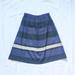 Zara Skirts | *Zara Basic* Striped A-Line Midi Skirt In Navy Black And Grey | Color: Black/Blue | Size: S