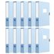 Amazon Marke - JSY 10er Pack Sammelboxen mit Klettverschluss,Document Box File mit Rückenschild Startseite Namensfeld Rücken 55 mm, ideal für DIN A4 Archivbox Heftbox Dokumentenbox -Hellblau
