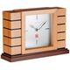 Bulova B1659 Usonian II Frank Lloyd Wright Mantel Clock, Wood, Natural Finish with Walnut Stain Base