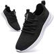 LINENGHS Mens Running Trainers Gym Shoes Casual Breathable Tennis Indoor Court Shoes Lightweight Fitness Sport Trainers for Mens Black White Size 8