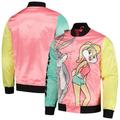 Men's Freeze Max Pink Looney Tunes Graphic Satin Full-Snap Jacket