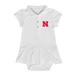 Girls Infant Garb White Nebraska Huskers Caroline Cap Sleeve Polo Dress