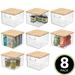 mDesign Plastic Kitchen Storage Box - Bamboo Lid, Handles Plastic in Brown | 6.25 H x 8.5 W x 8.5 D in | Wayfair 17517MDK