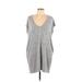 Wilfred Free Casual Dress - Shift Plunge Short sleeves: Gray Marled Dresses - Women's Size 2X-Small