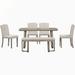 Red Barrel Studio® 6 - Person Dining Set Wood/Upholstered in Brown | 29.98 H x 35.98 W x 59.78 D in | Wayfair 8386A04084474BEFBF8E8457E6445ECE